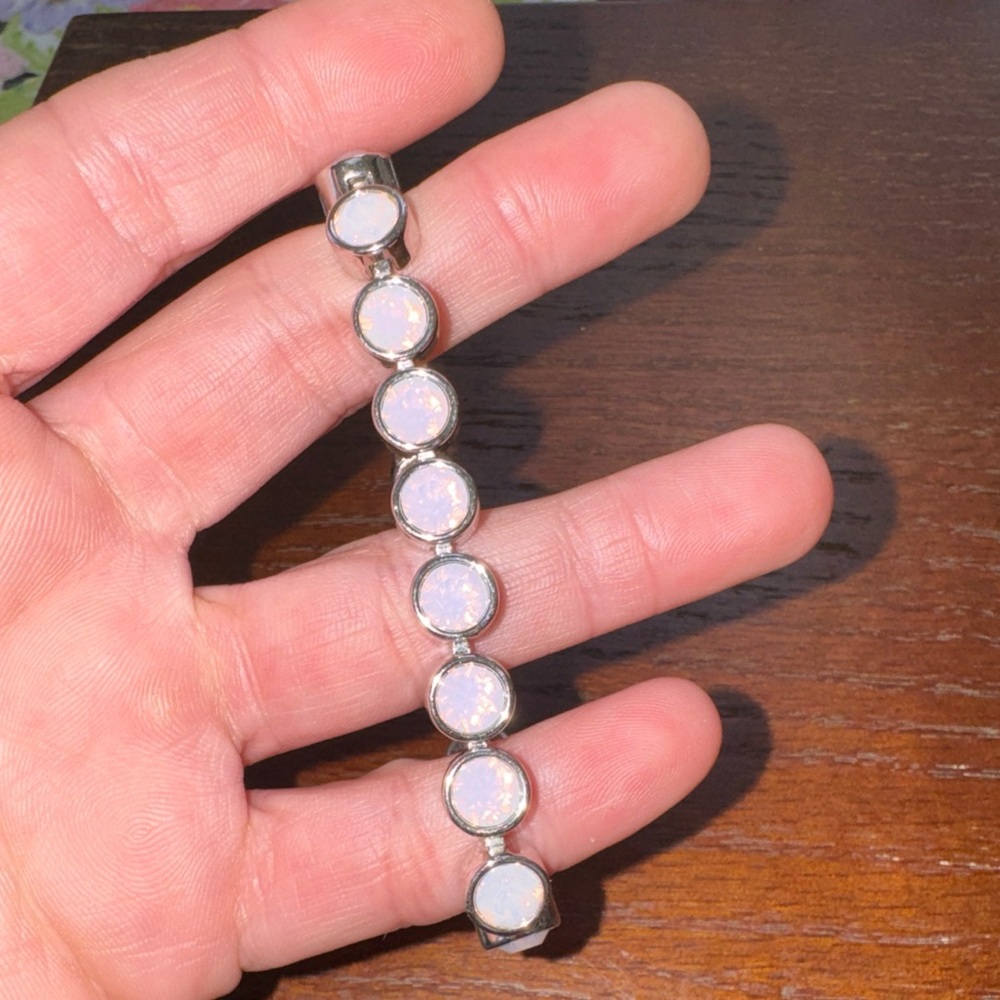 Touchstone Swarovski Crystal Ice Bracelet in Dusty Pink